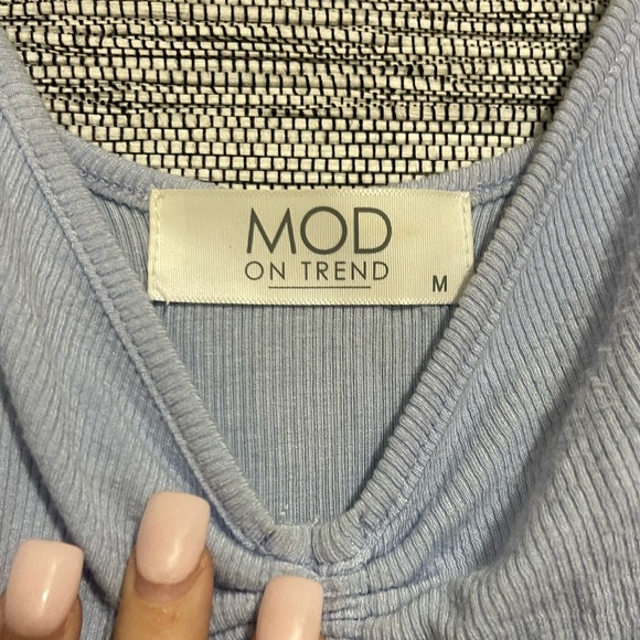 MOD On Trend Boutique Drawstring Rib Knit Cami Crop Top - Picture 5 of 9